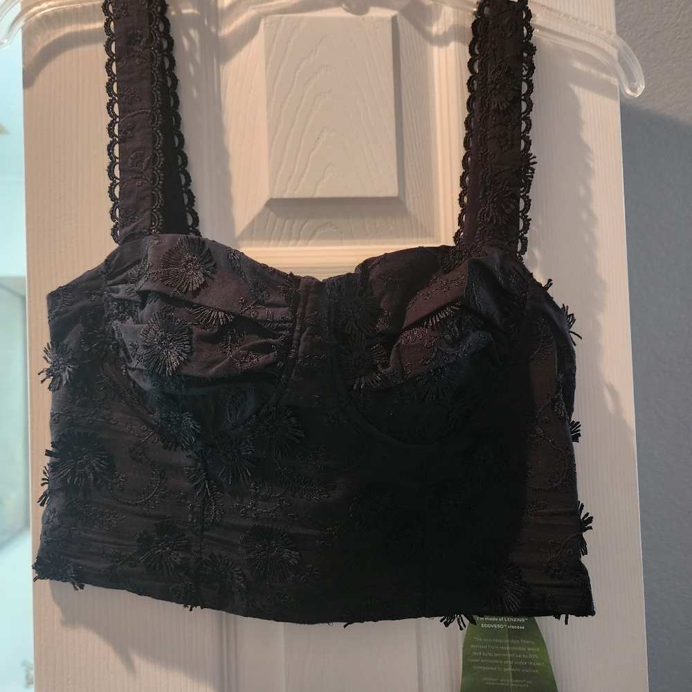 Farm Rio Black Crop Top.